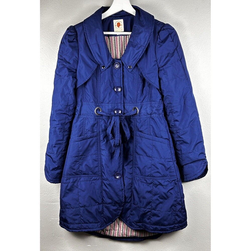 Tulle Anthropologie Royal Blue Lightweight Belted Trench Size XS